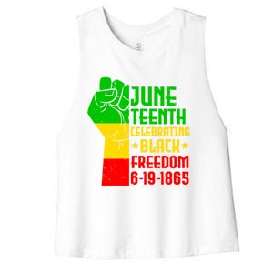 Juneteenth Celebrate Black History 1865 June 19th Gift Women's Racerback Cropped Tank