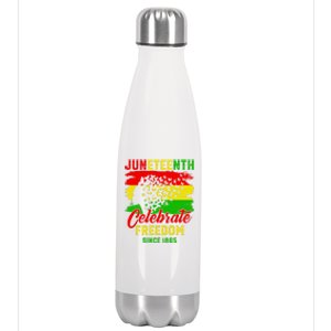 Juneteenth Celebrate Black History Black Power Black Funny Gift Stainless Steel Insulated Water Bottle