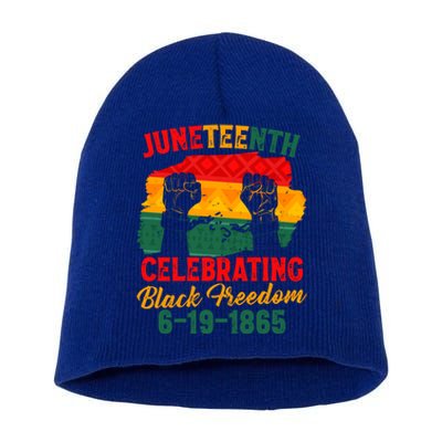 Juneteenth Celebrating Black Freedom June 19 1865 African Gift Short Acrylic Beanie