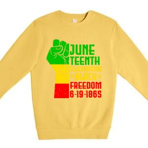 Juneteenth Celebrate Black History 1865 June 19th Meaningful Gift Premium Crewneck Sweatshirt