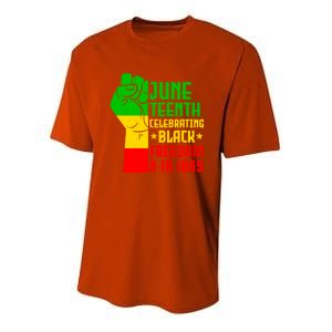 Juneteenth Celebrate Black History 1865 June 19th Meaningful Gift Youth Performance Sprint T-Shirt