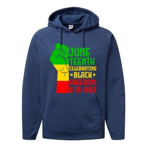 Juneteenth Celebrate Black History 1865 June 19th Meaningful Gift Performance Fleece Hoodie