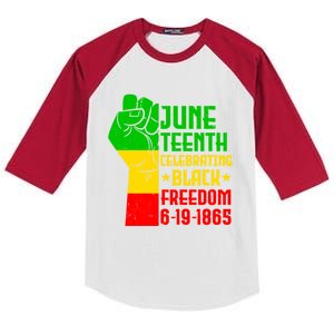 Juneteenth Celebrate Black History 1865 June 19th Meaningful Gift Kids Colorblock Raglan Jersey