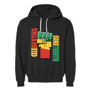 JUNETEENTH Celebrating Black Freedom 1865 African American Garment-Dyed Fleece Hoodie