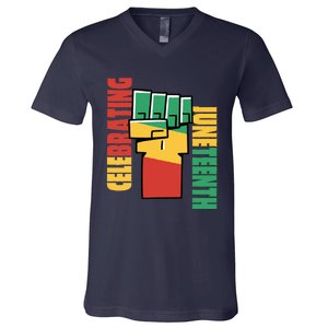 JUNETEENTH Celebrating Black Freedom 1865 African American V-Neck T-Shirt