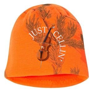 Just Cellin Cello Player Cellist Musician Classical Music Kati - Camo Knit Beanie