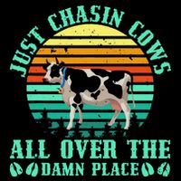 Just Chasin Cows All Over The Damn Place Cow Farmer Cooling Performance Long Sleeve Crew