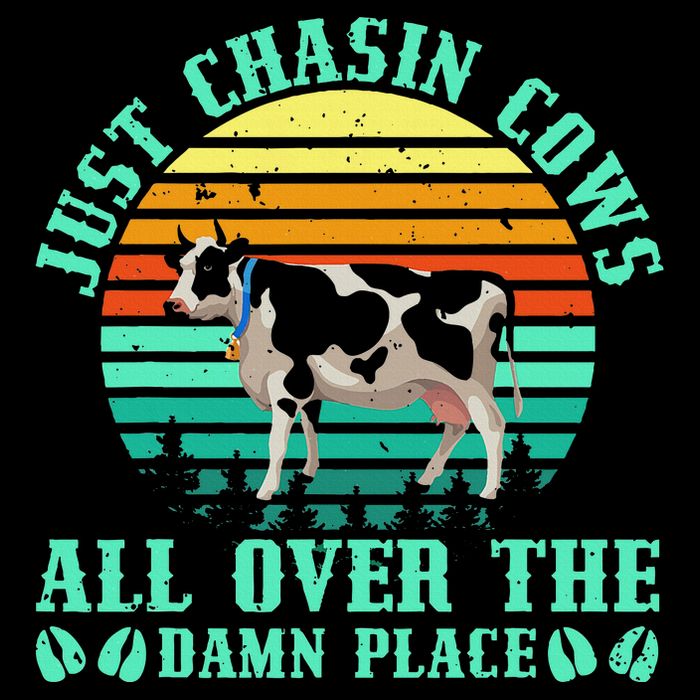 Just Chasin Cows All Over The Damn Place Cow Farmer Cooling Performance Long Sleeve Crew