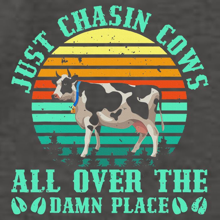 Just Chasin Cows All Over The Damn Place Cow Farmer Vector Backpack