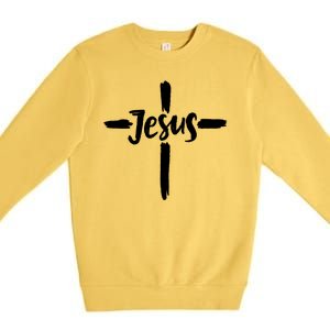 Jesus Cross Christianity Premium Crewneck Sweatshirt