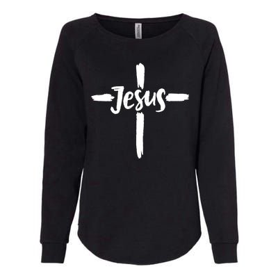 Jesus Cross Christianity Womens California Wash Sweatshirt