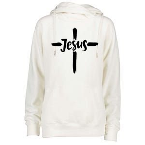 Jesus Cross Christianity Womens Funnel Neck Pullover Hood