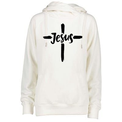 Jesus Cross Christianity Womens Funnel Neck Pullover Hood