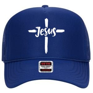 Jesus Cross Christianity High Crown Mesh Back Trucker Hat