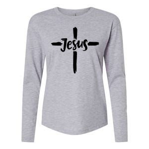 Jesus Cross Christianity Womens Cotton Relaxed Long Sleeve T-Shirt