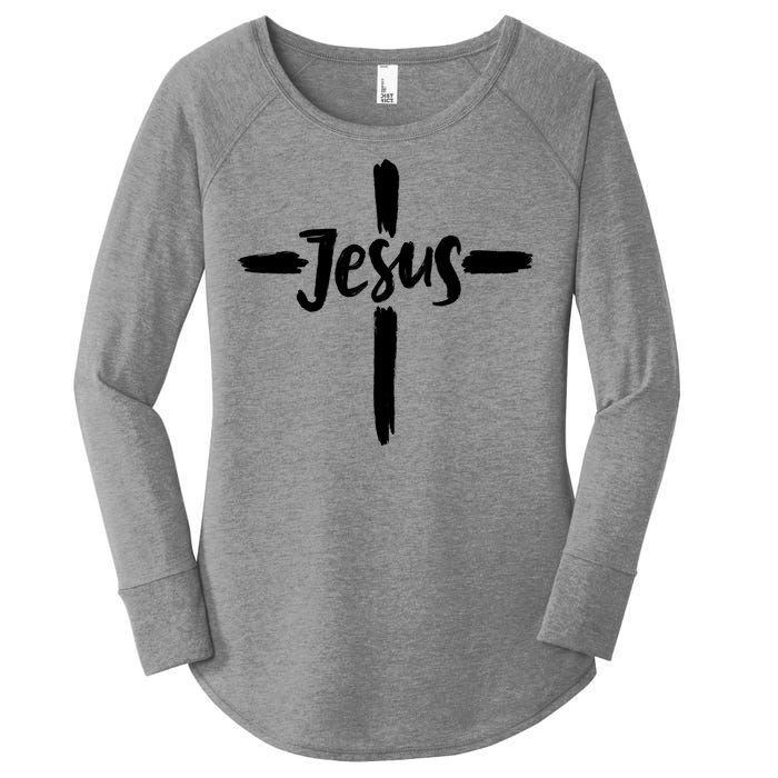 Jesus Cross Christianity Women's Perfect Tri Tunic Long Sleeve Shirt