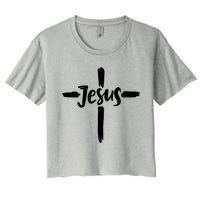 Jesus Cross Christianity Women's Crop Top Tee