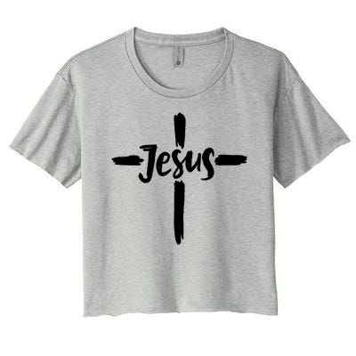 Jesus Cross Christianity Women's Crop Top Tee