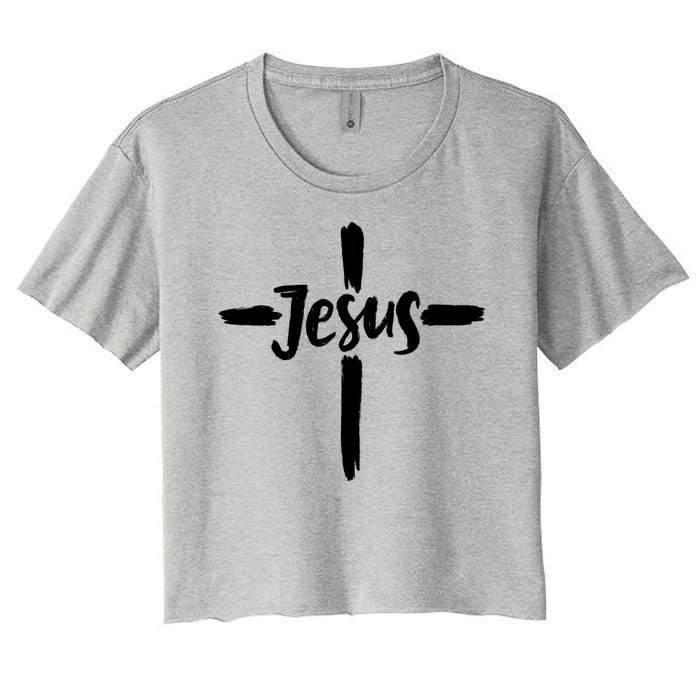 Jesus Cross Christianity Women's Crop Top Tee