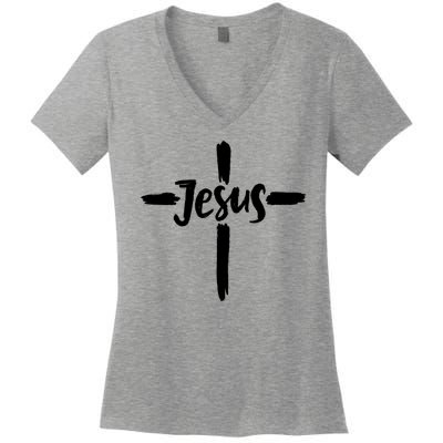 Jesus Cross Christianity Women's V-Neck T-Shirt