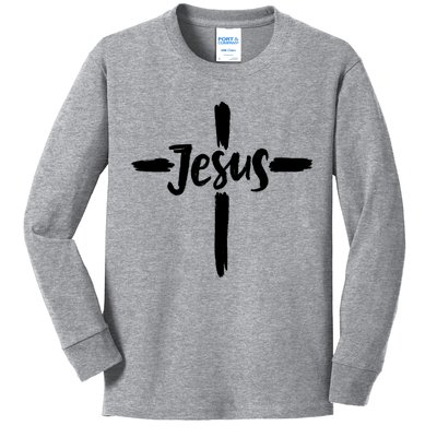 Jesus Cross Christianity Kids Long Sleeve Shirt