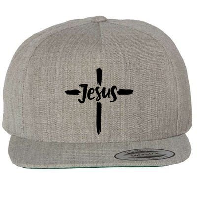 Jesus Cross Christianity Wool Snapback Cap