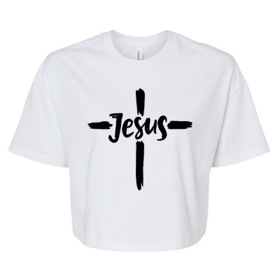 Jesus Cross Christianity Bella+Canvas Jersey Crop Tee