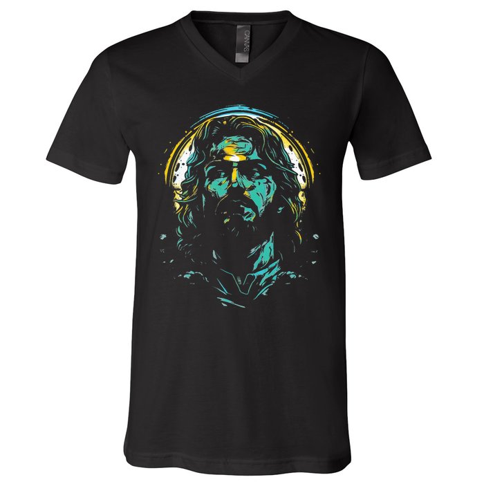 Jesus Christ Christian Preach Gospel Bible readers Jesus V-Neck T-Shirt