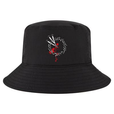 Jesus Crucifixion Crown Of Thorns With 3 Cross Nails Cool Comfort Performance Bucket Hat