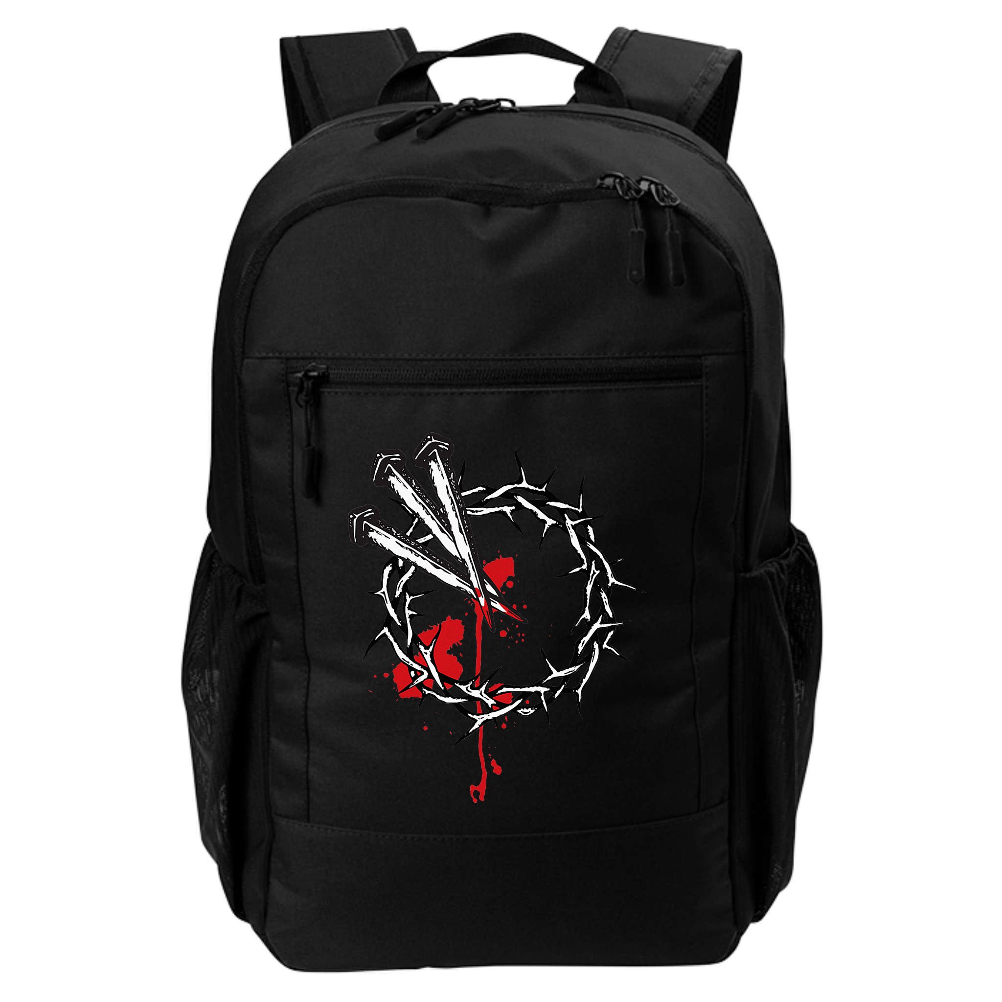Jesus Crucifixion Crown Of Thorns With 3 Cross Nails Backpack