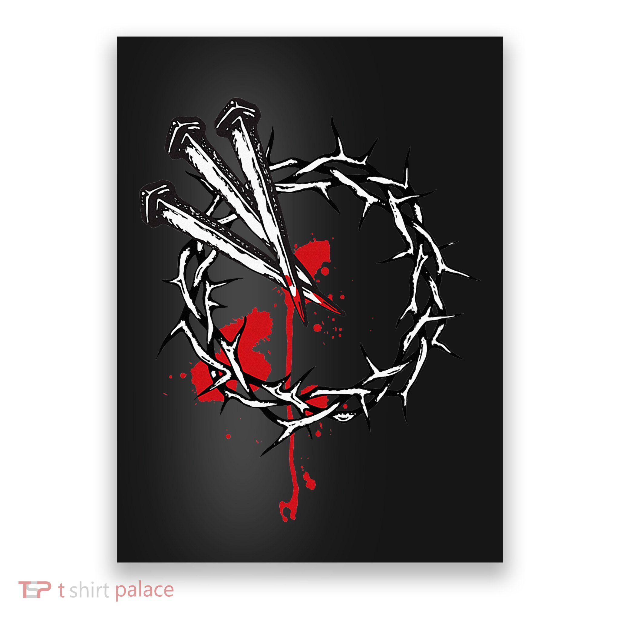 Jesus Crucifixion Crown Of Thorns With 3 Cross Nails Poster