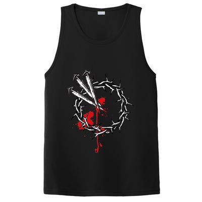 Jesus Crucifixion Crown Of Thorns With 3 Cross Nails PosiCharge Competitor Tank