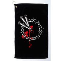 Jesus Crucifixion Crown Of Thorns With 3 Cross Nails Golf Towel