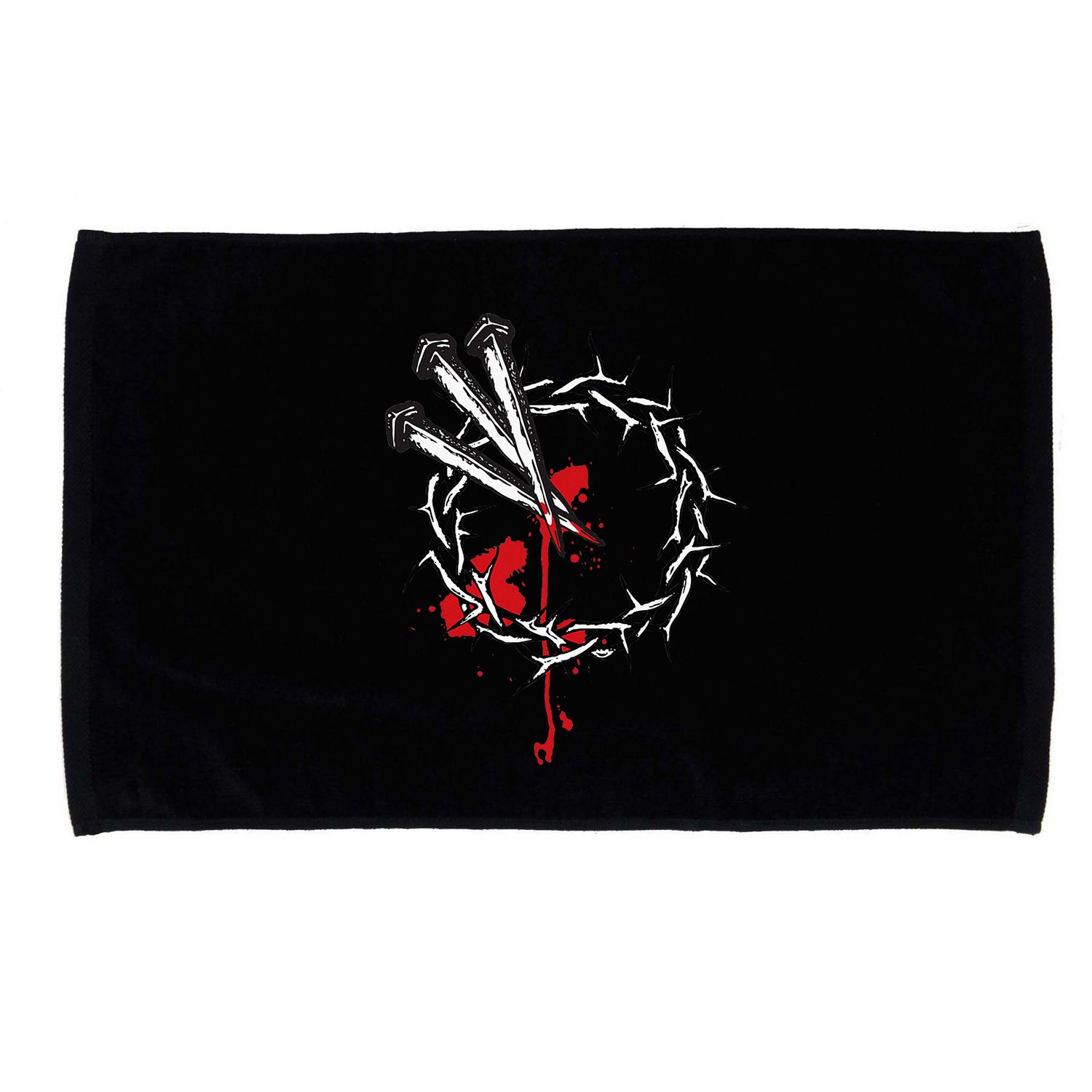 Jesus Crucifixion Crown Of Thorns With 3 Cross Nails Microfiber Hand Towel