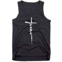 Jesus Christian Cross Art Cursive Inspiring Gift Tank Top