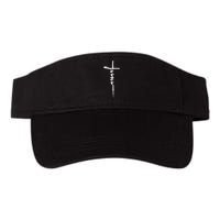 Jesus Christian Cross Art Cursive Inspiring Gift Valucap Bio-Washed Visor