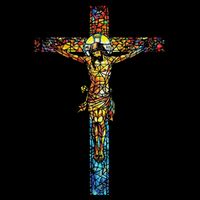 Jesus Cross Christian Stained Glass Christian Art Cooling Performance Crew T-Shirt