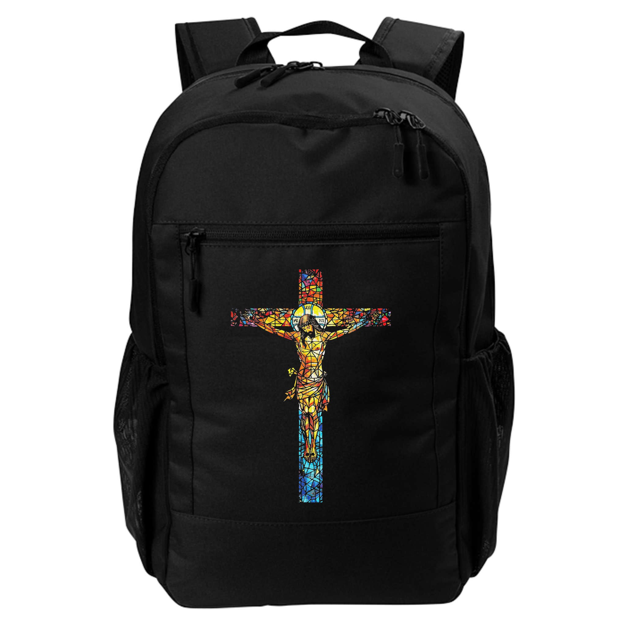Jesus Cross Christian Stained Glass Christian Art Backpack