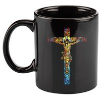 Jesus Cross Christian Stained Glass Christian Art 11oz C Handle Ceramic Mug