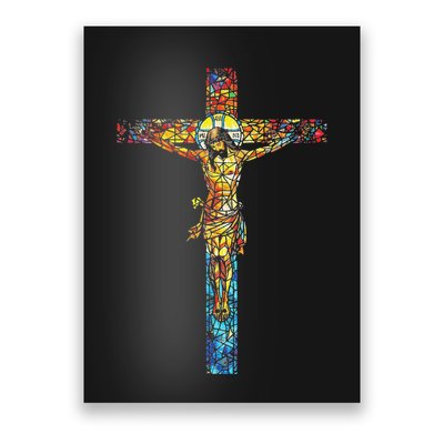 Jesus Cross Christian Stained Glass Christian Art Poster