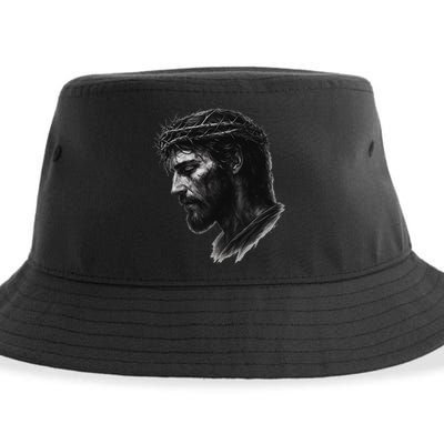 Jesus Christ Crown Of Thorns Realistic Vintage 90s Sustainable Bucket Hat