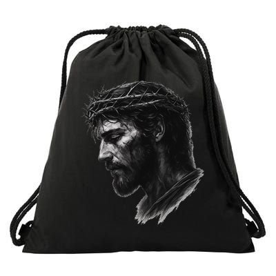 Jesus Christ Crown Of Thorns Realistic Vintage 90s Drawstring Bag