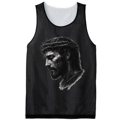 Jesus Christ Crown Of Thorns Realistic Vintage 90s Mesh Reversible Basketball Jersey Tank