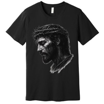 Jesus Christ Crown Of Thorns Realistic Vintage 90s Premium T-Shirt