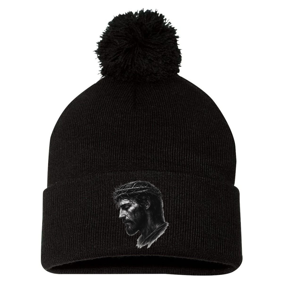 Jesus Christ Crown Of Thorns Realistic Vintage 90s Pom Pom 12in Knit Beanie