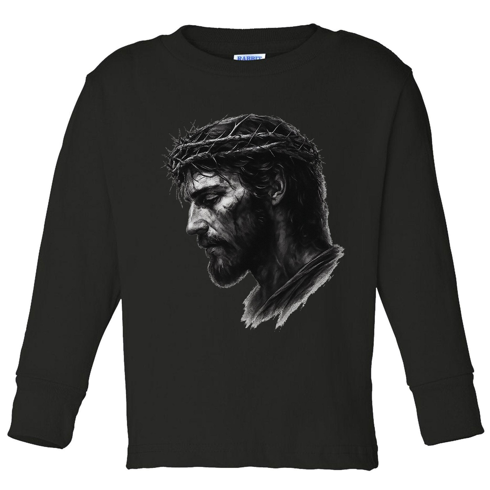 Jesus Christ Crown Of Thorns Realistic Vintage 90s Toddler Long Sleeve Shirt