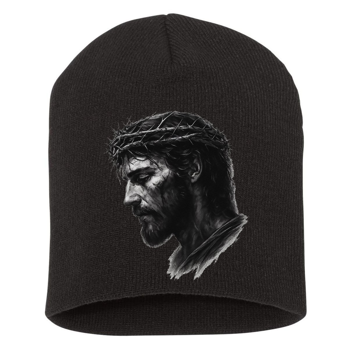 Jesus Christ Crown Of Thorns Realistic Vintage 90s Short Acrylic Beanie