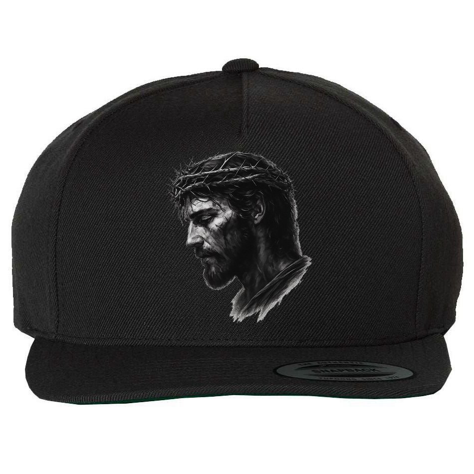 Jesus Christ Crown Of Thorns Realistic Vintage 90s Wool Snapback Cap