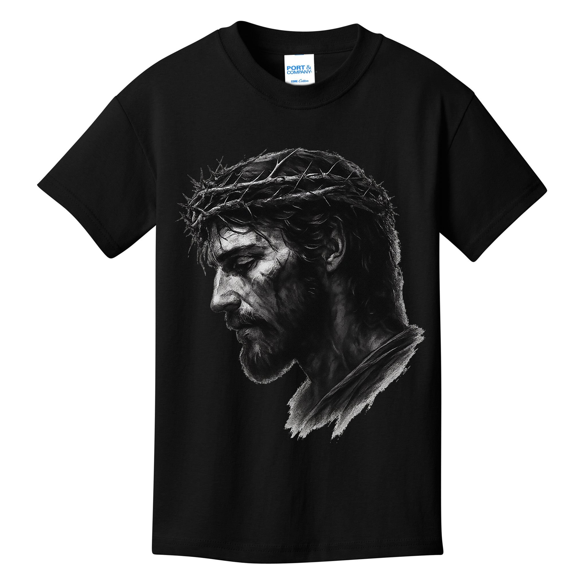 Jesus Christ Crown Of Thorns Realistic Vintage 90s Kids T-Shirt