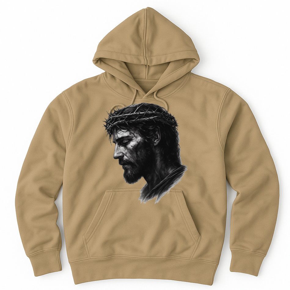 Jesus Christ Crown Of Thorns Realistic Vintage 90s Hoodie